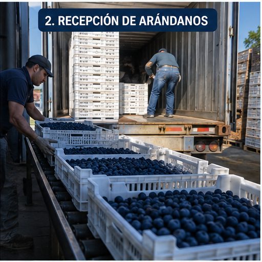 Recepción de arándanos en planta